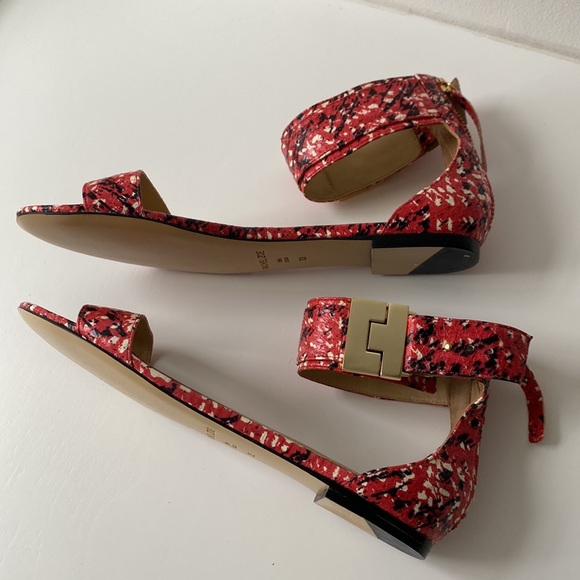 Rachel Zoe Red Multi Speckle Gladys Sandals - Picture 3 of 7